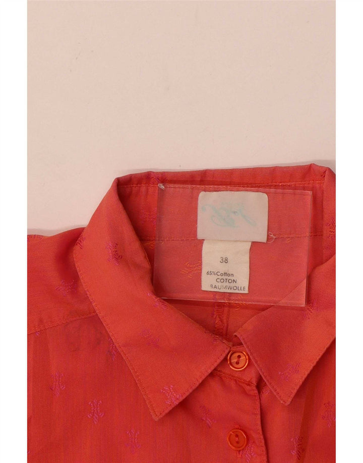 chemise à manches longues femme vintage EU 38 Coton moucheté rouge moyen