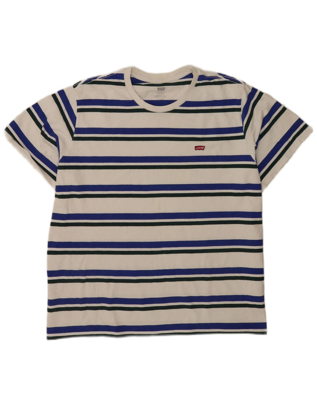Levi's T-Shirt Standard Homme Blanc Rayé Coton 2XL