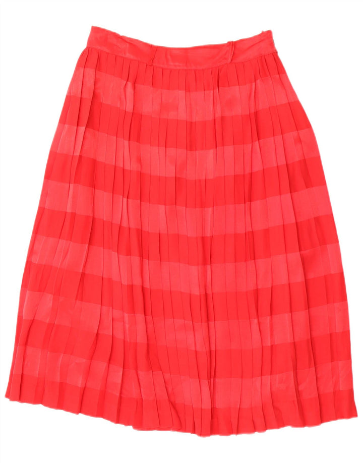 jupe plissée femme vintage IT 44 Medium W28 Acétate rayé rouge