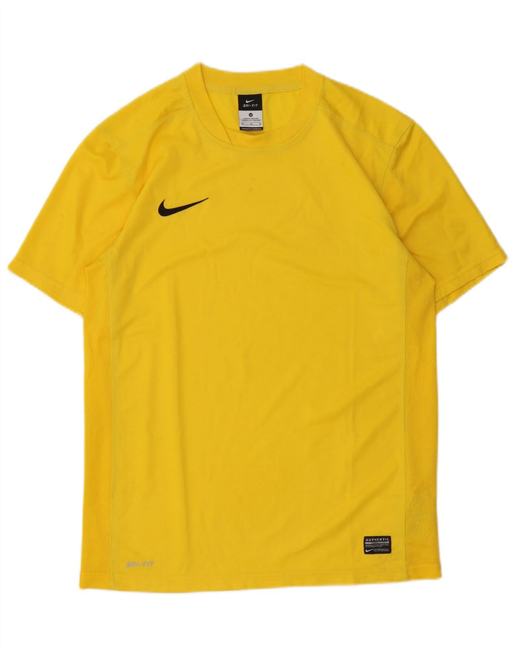 Nike Homme Dri Fit T-Shirt Haut Jaune Moyen Polyester