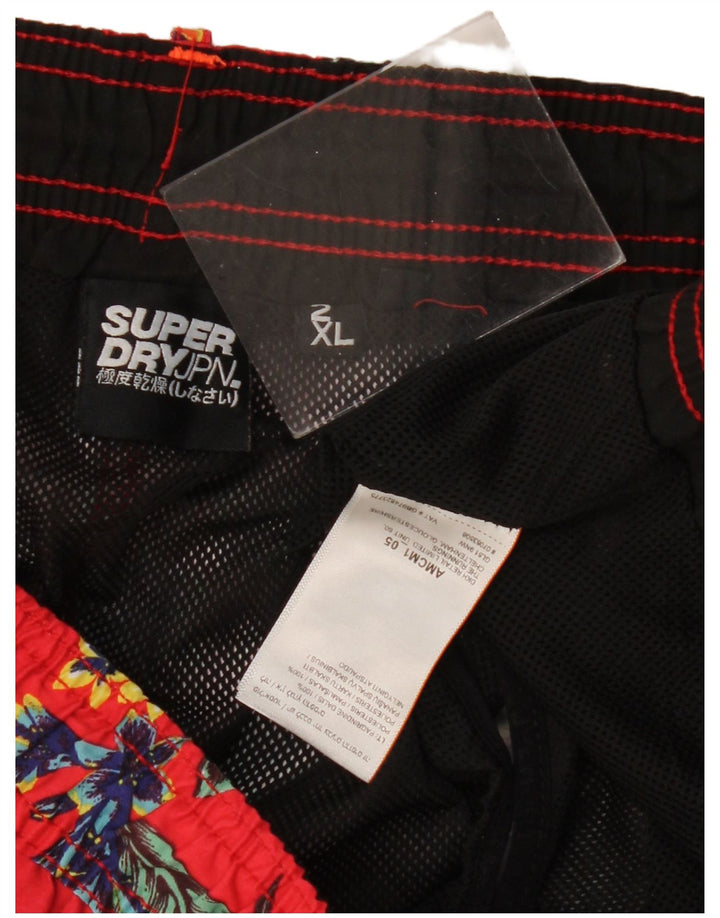 SUPERDRY Short de Bain Homme 2XL Rouge Floral Polyester