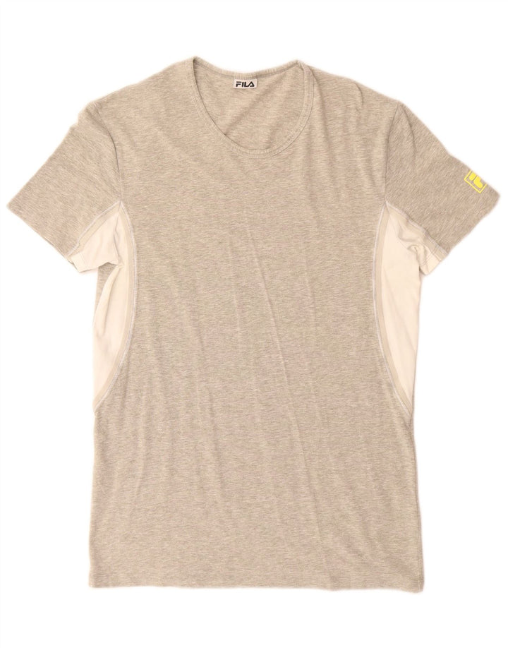 Fila Homme T-Shirt Top Petit Gris Colorblock Coton