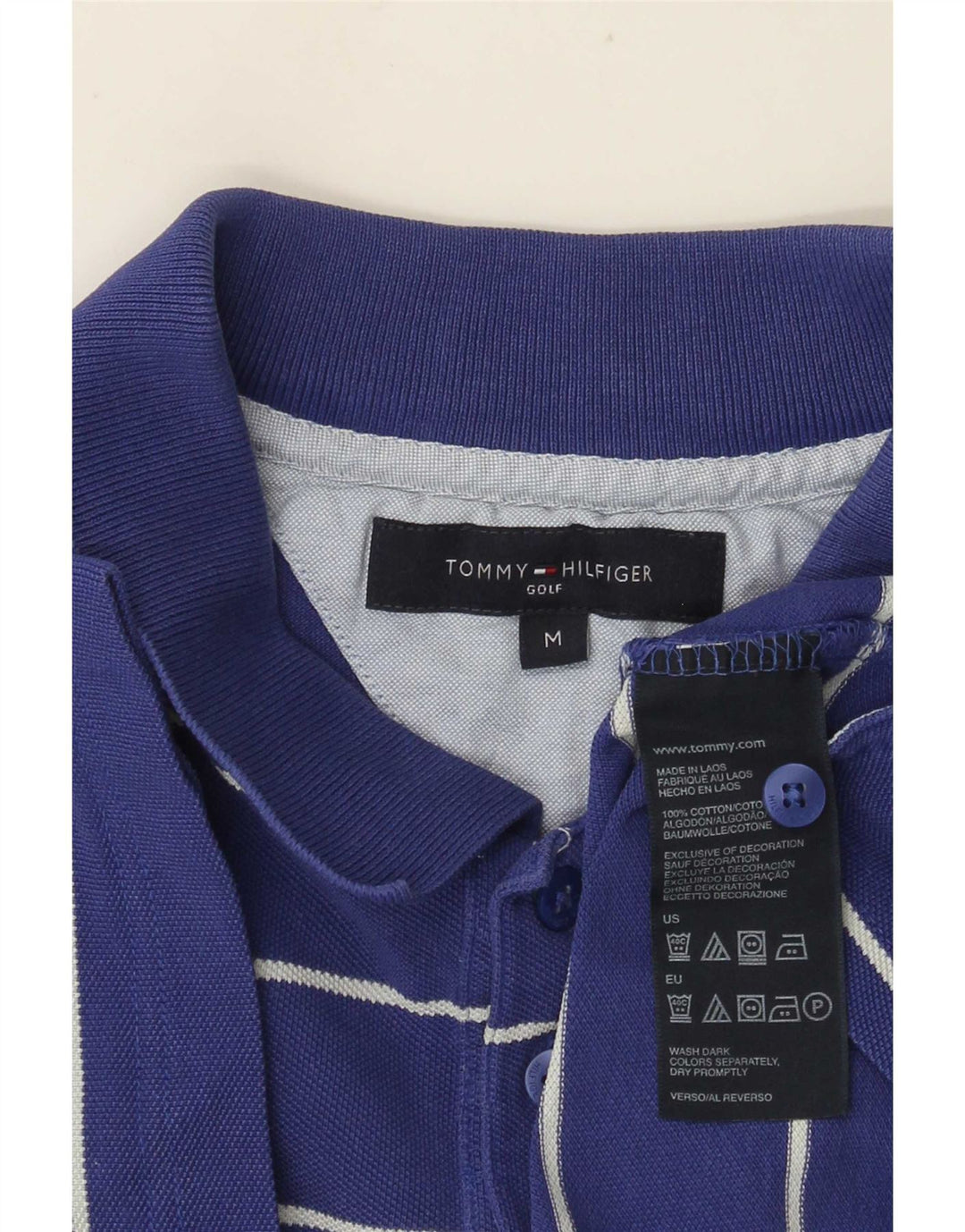 Tommy Hilfiger Polo Homme Bleu Moyen Rayé Coton