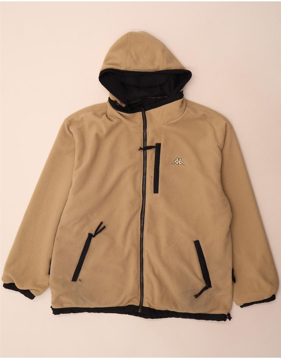 Kappa Veste réversible à capuche pour homme UK 40 Large Bleu marine Polyester