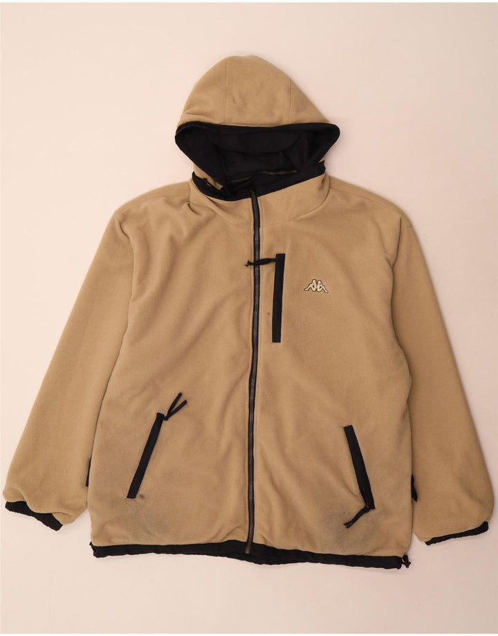 Kappa Veste réversible à capuche pour homme UK 40 Large Bleu marine Polyester