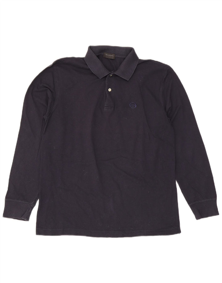 Sergio Tacchini Polo à manches longues pour homme, grand, bleu marine