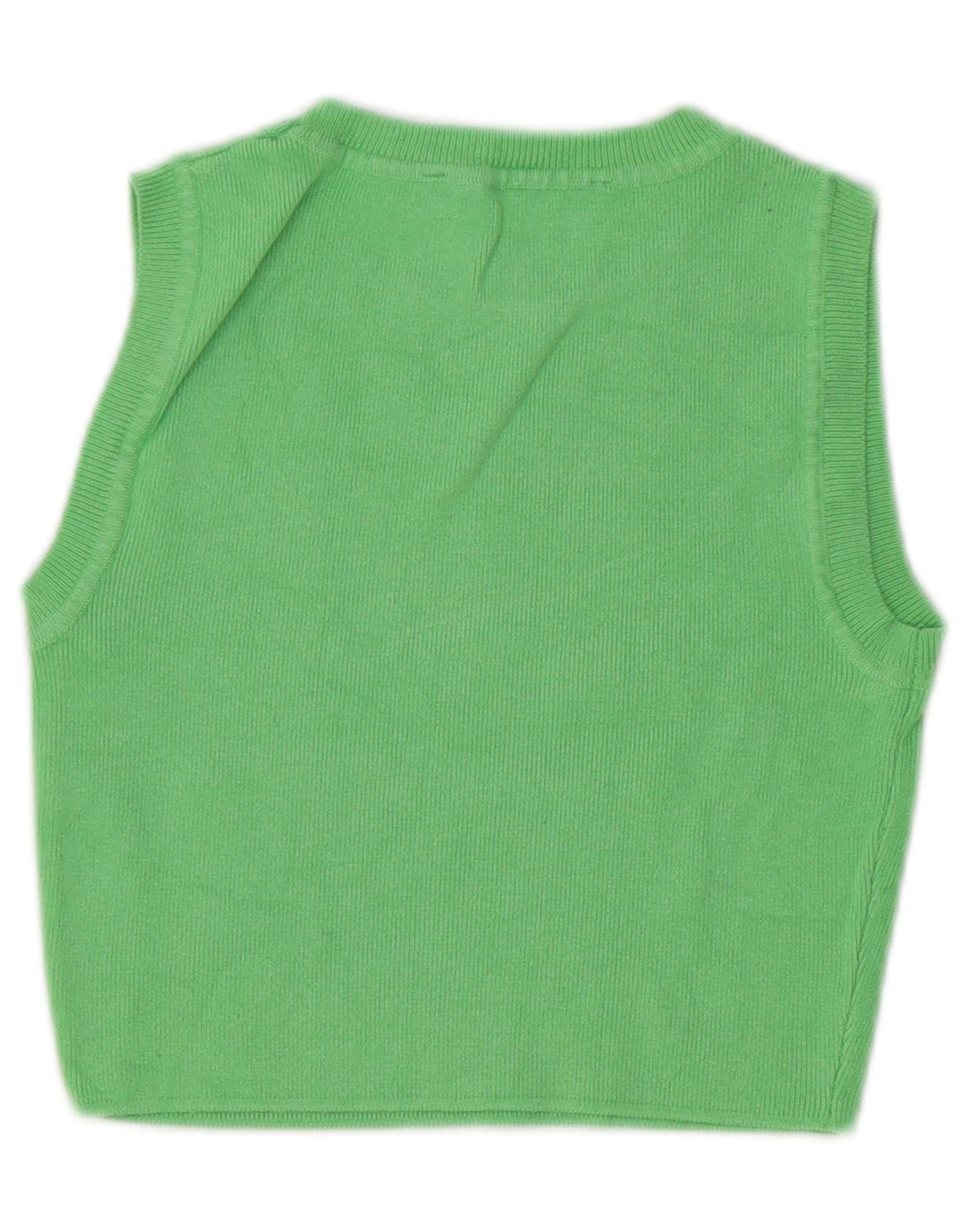 Zara Womens Crop Vest Top UK 10 Petite Viscose Verte