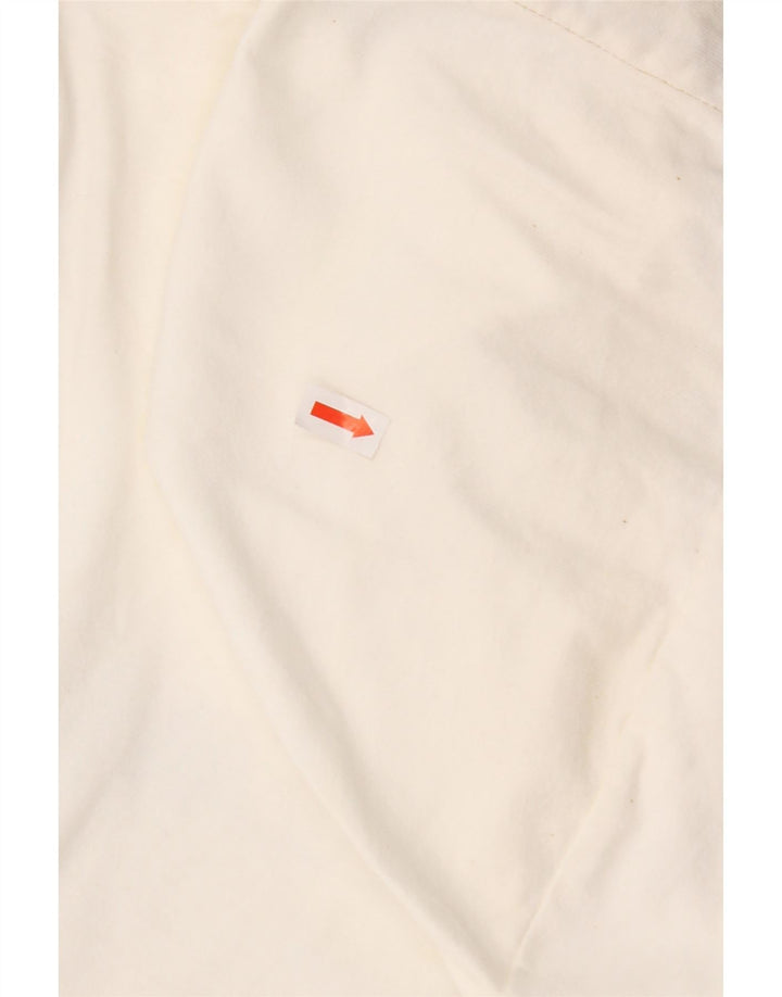 REPLAY Haut graphique à capuche à manches longues pour femme UK 14 Large Blanc Coton