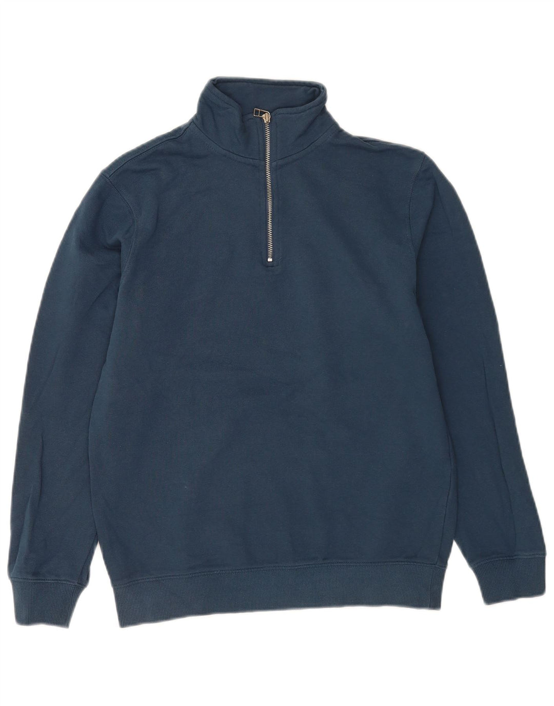 John Lewis Sweat-shirt à col zippé pour homme Petit coton bleu marine