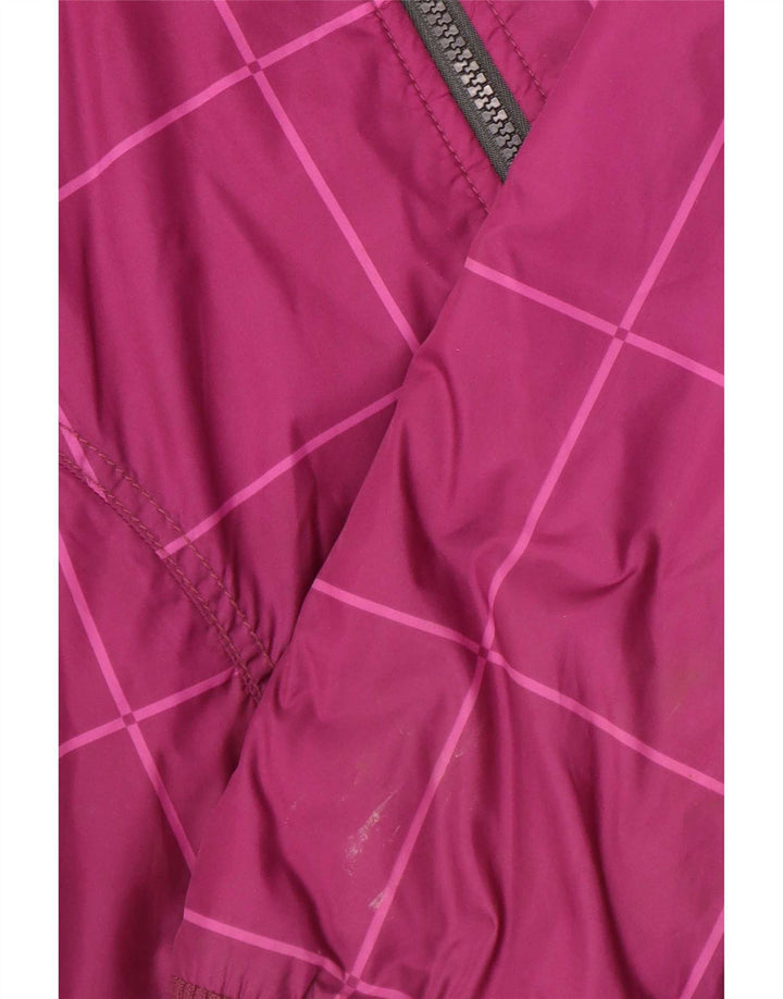 Vans Veste bomber à capuche pour femme UK 14 Medium Violet Check Nylon