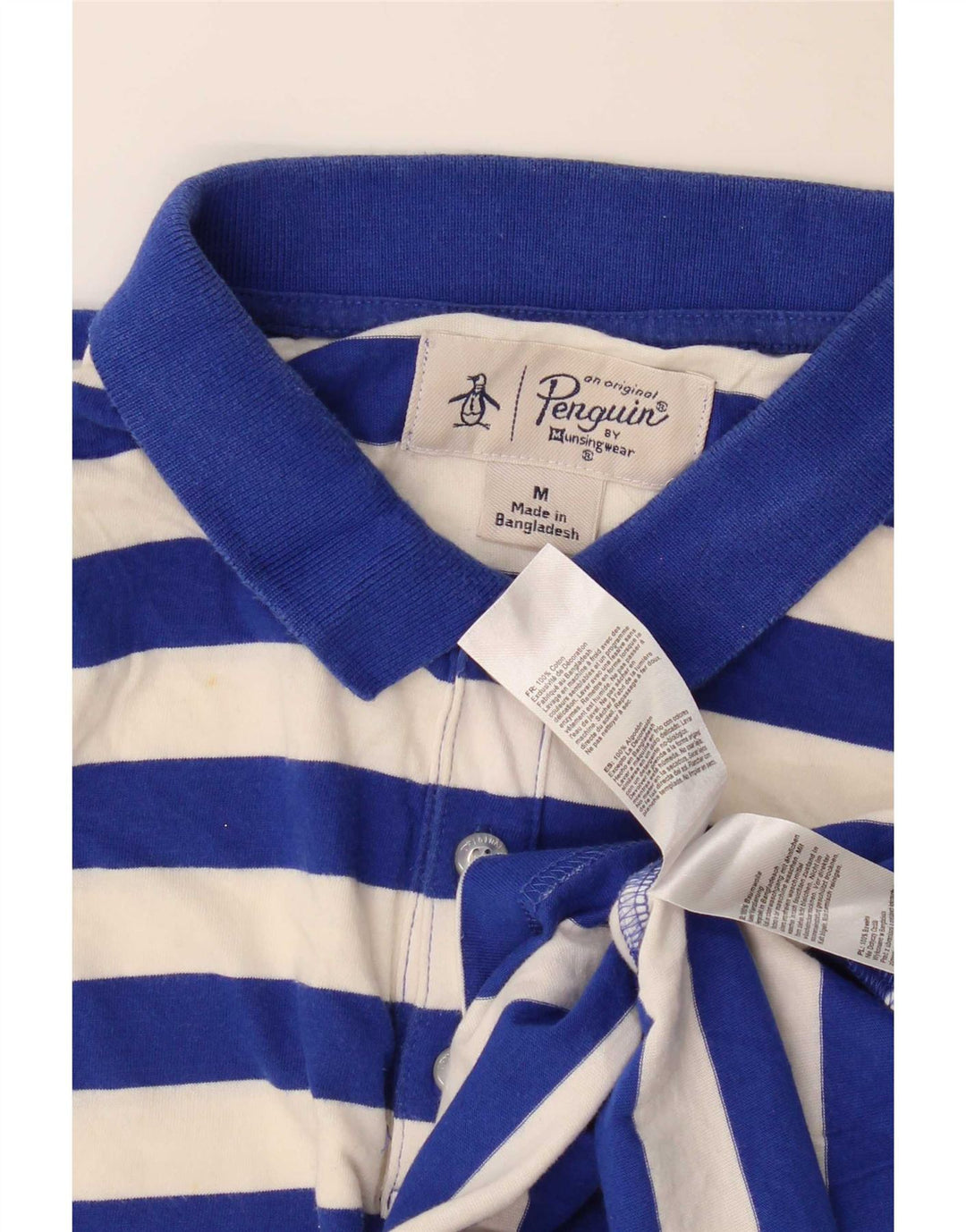 Penguin Polo Regular Fit Homme Bleu Moyen Rayé Coton