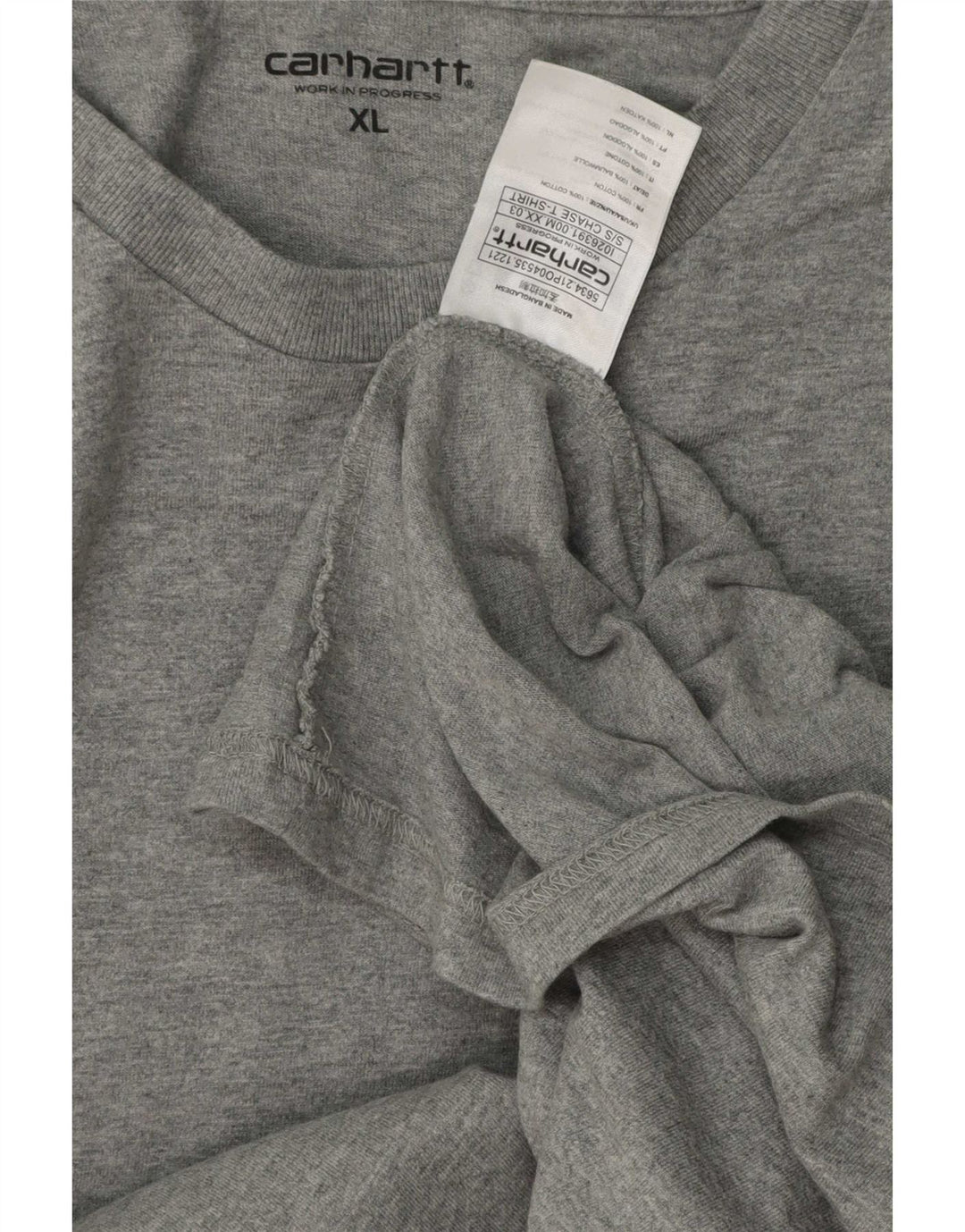 Carhartt T-Shirt Homme Top XL Gris Coton