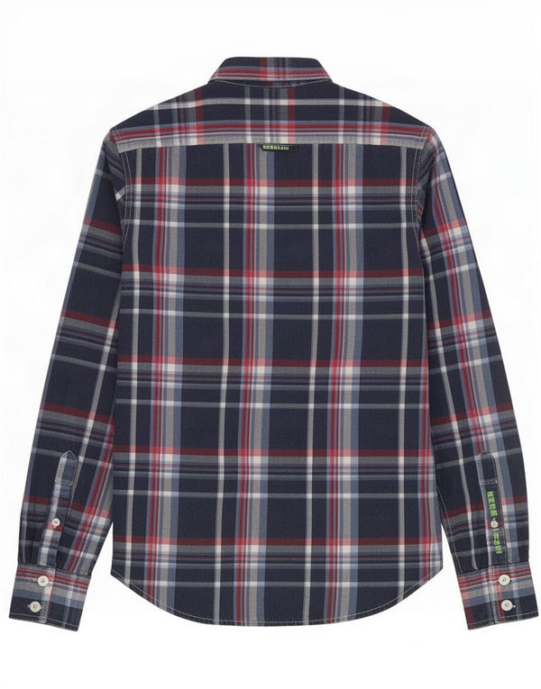Superdry Chemise Homme XL Bleu Marine Carreaux Coton