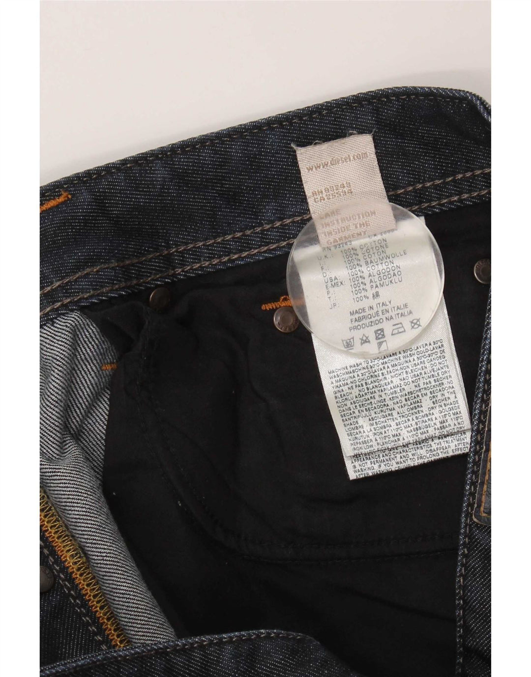 Diesel Jean Droit Homme W32 L27 Bleu Marine Coton