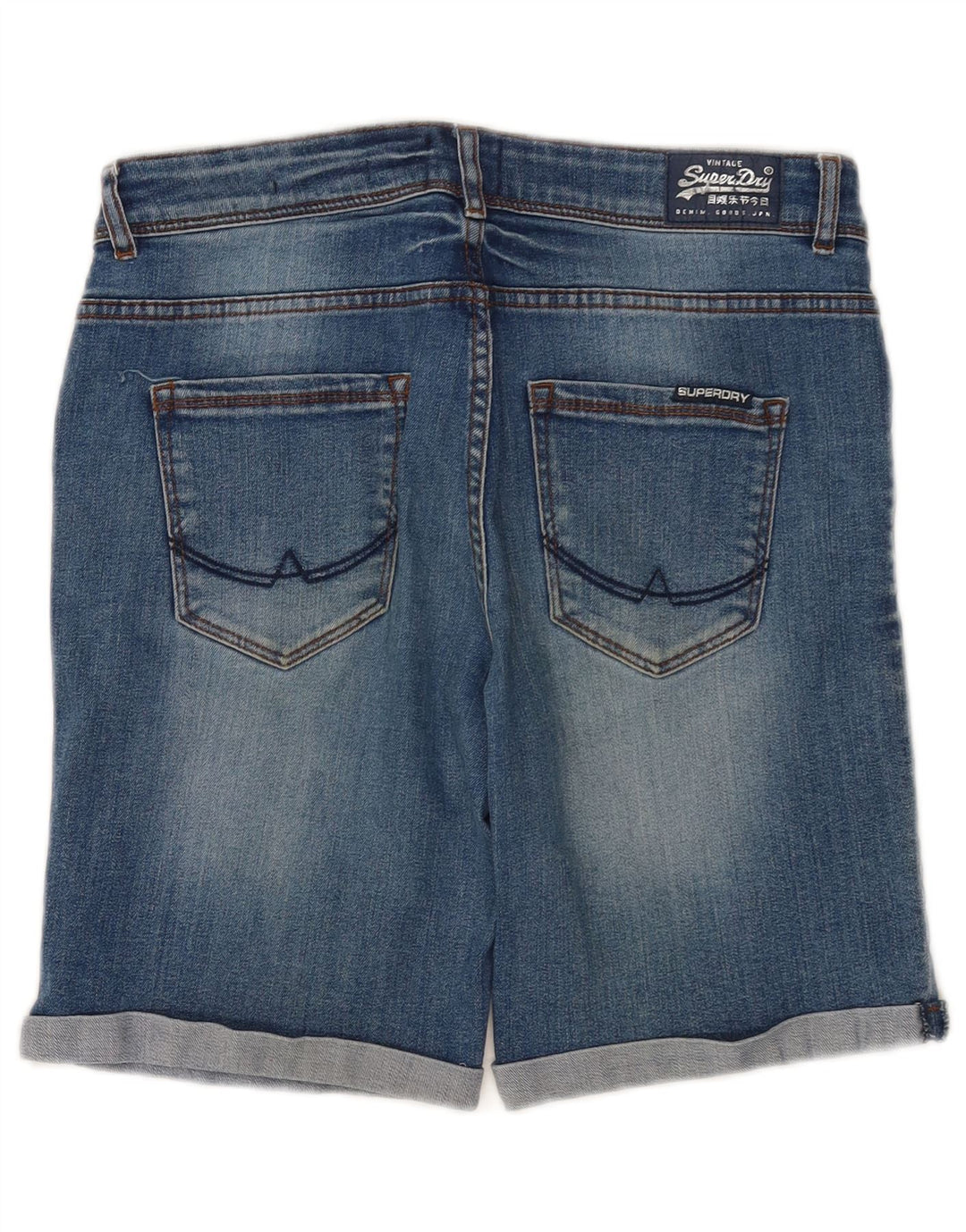 Superdry Bermuda En Jean W30 Homme Bleu Moyen Coton