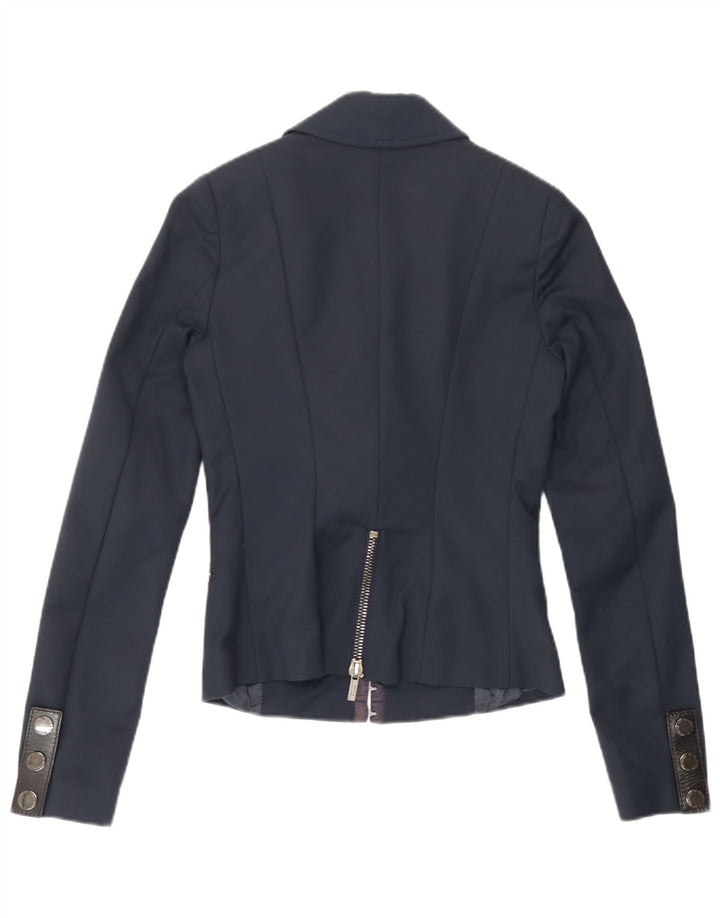 Elisabetta Franchi Veste Blazer Femme IT 40 Petit Bleu Marine Coton