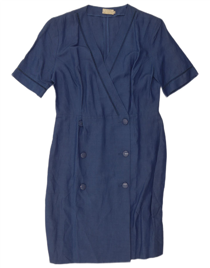 Robe portefeuille femme vintage IT 50 XL Bleu