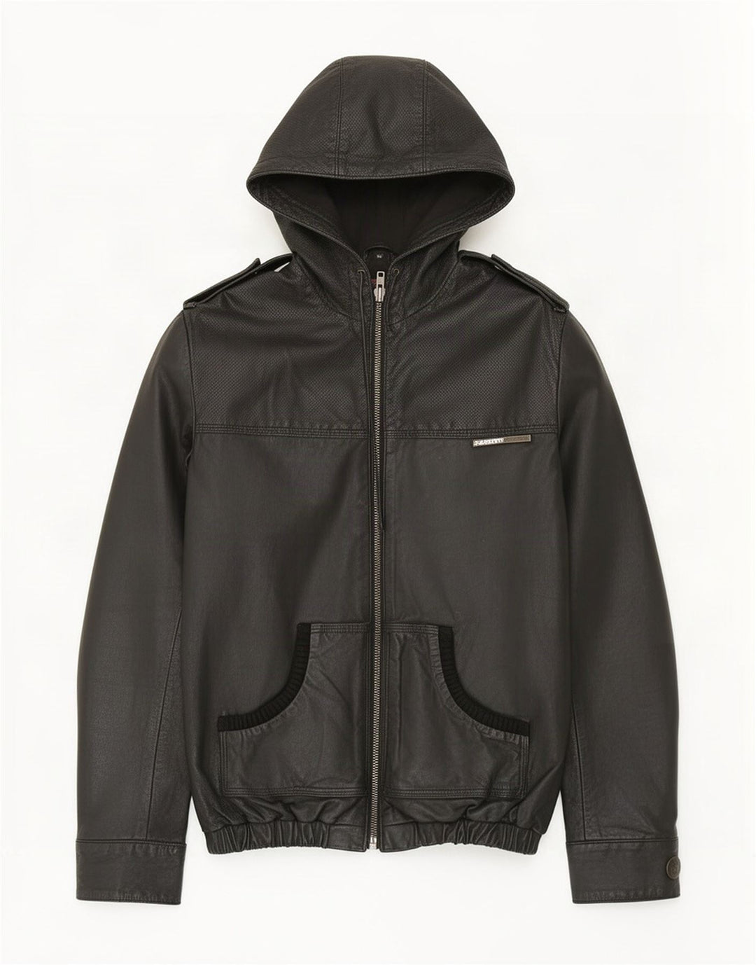 Superdry Veste en cuir à capuche militaire pour homme UK 38 Medium Noir