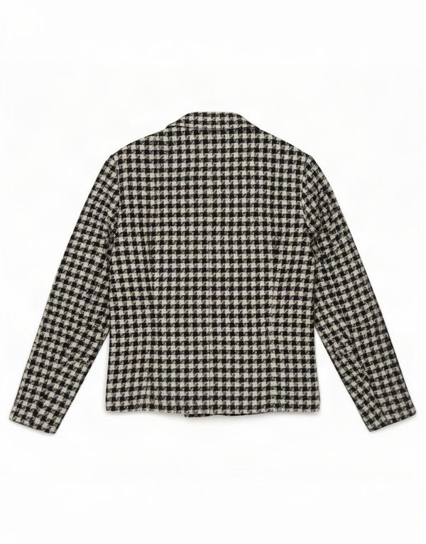 Marks & Spencer Veste blazer à 4 boutons pour femme UK 14 Large pied-de-poule noir