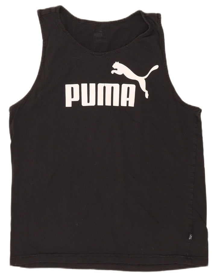 Puma Débardeur graphique pour hommes, grand, noir, coton