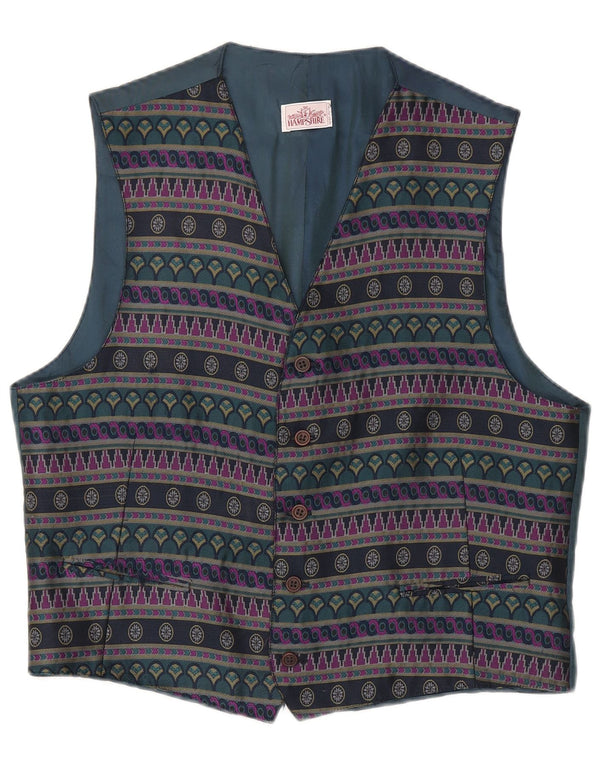 gilet homme vintage XL Bleu Marine Géométrique Polyester