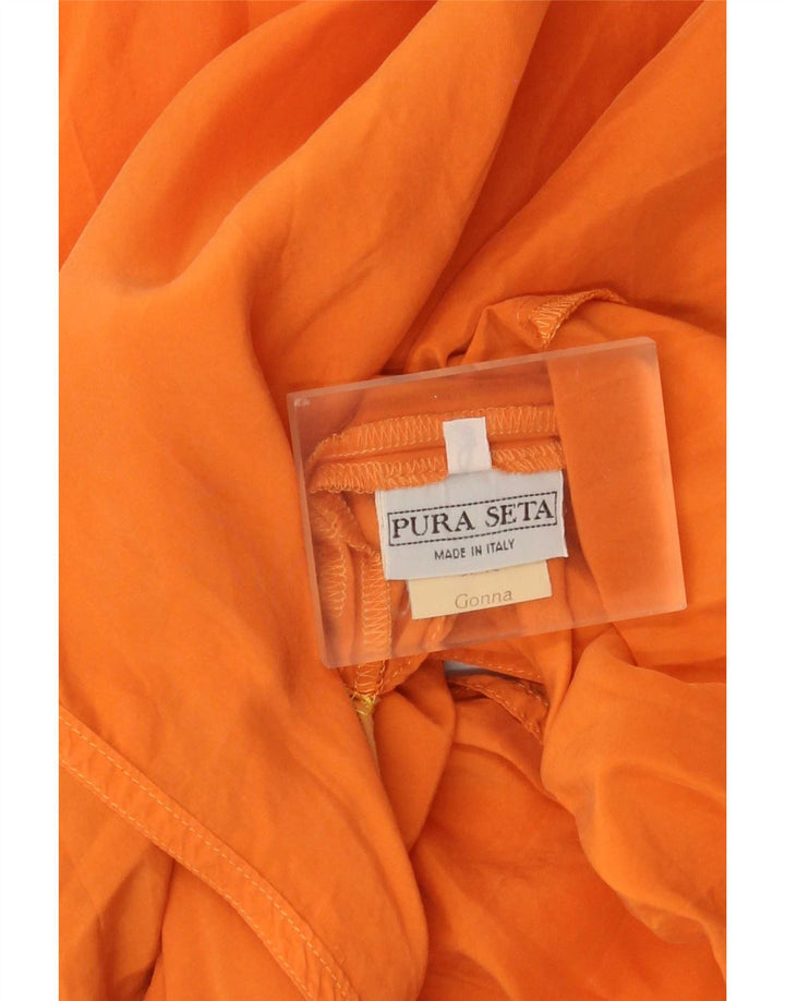 vintage Femme Wrap Jupe Moyenne W28 Orange Soie