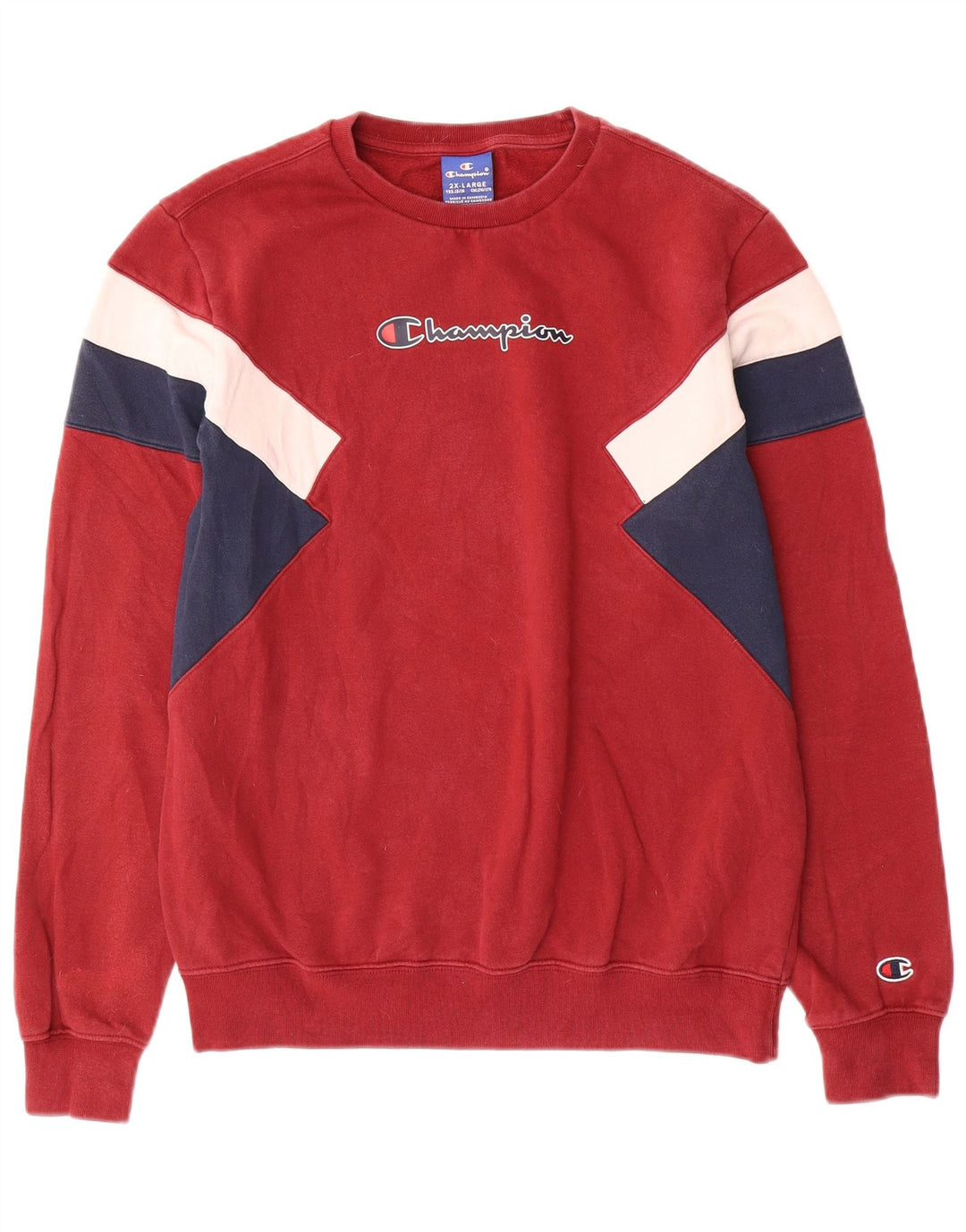 CHAMPION Sweat-Shirt Garçon 15-16 Ans 2XL Rouge Colorblock Coton