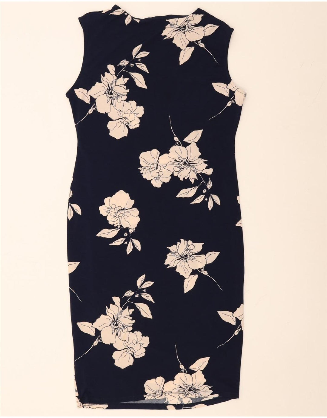 MARKS & SPENCER Womens Sheath Dress UK 14 Medium  Navy Blue Floral