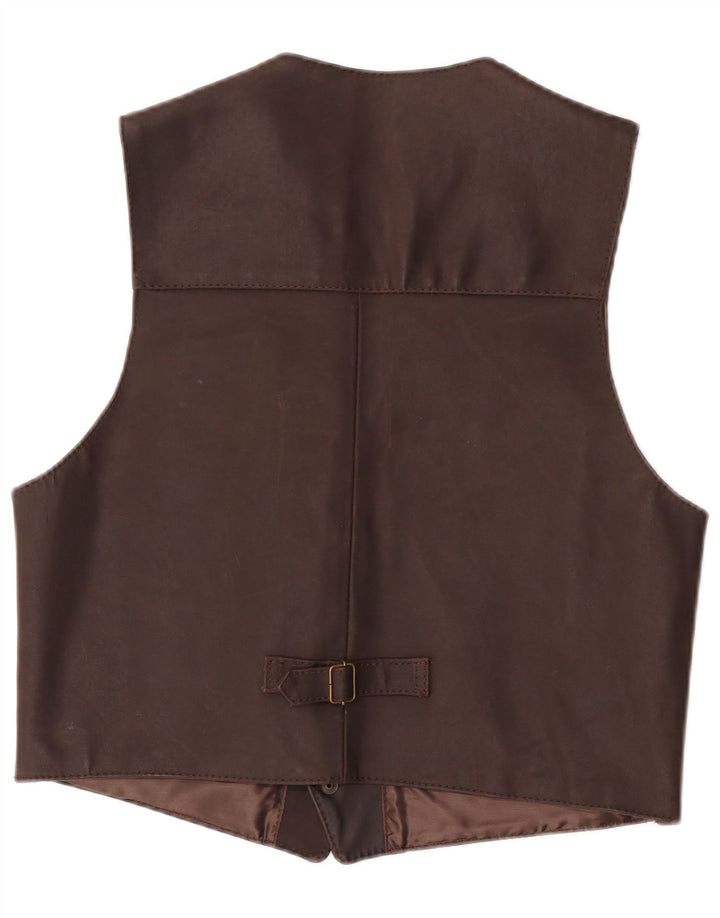 gilet en cuir homme vintage cuir marron moyen