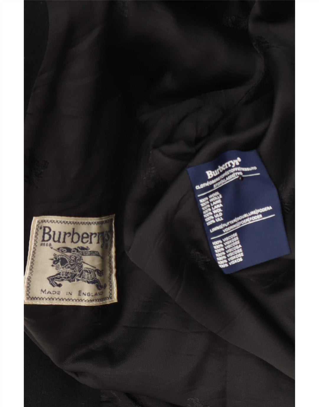 Burberrys Veste blazer coupe régulière à 2 boutons pour femme UK 14 laine noire moyenne