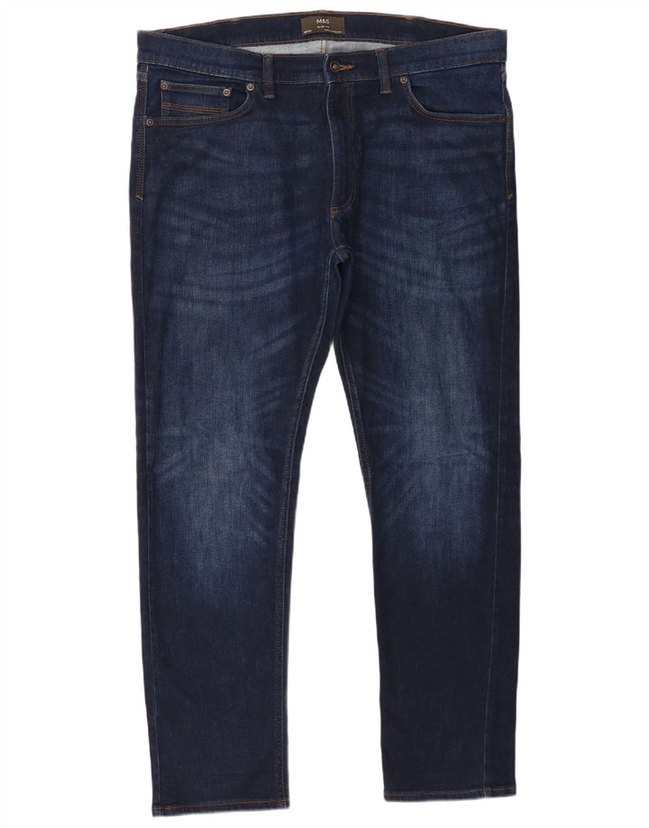 Marks & Spencer Jean Slim Homme W38 L31 Bleu Marine Coton