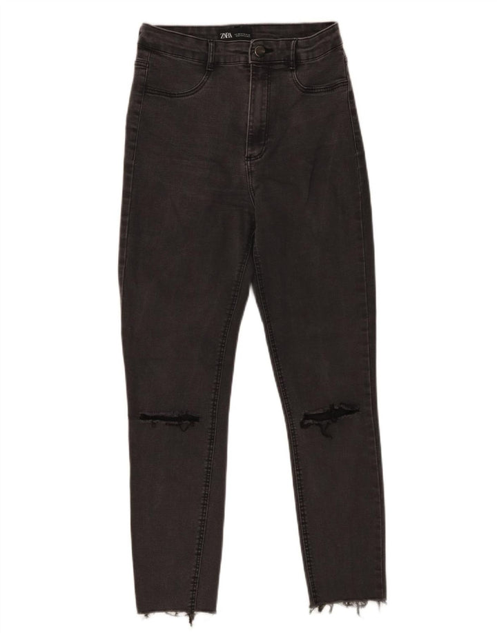 Zara Jean court effet vieilli pour femme EU 38 Small W28 L25 Gris
