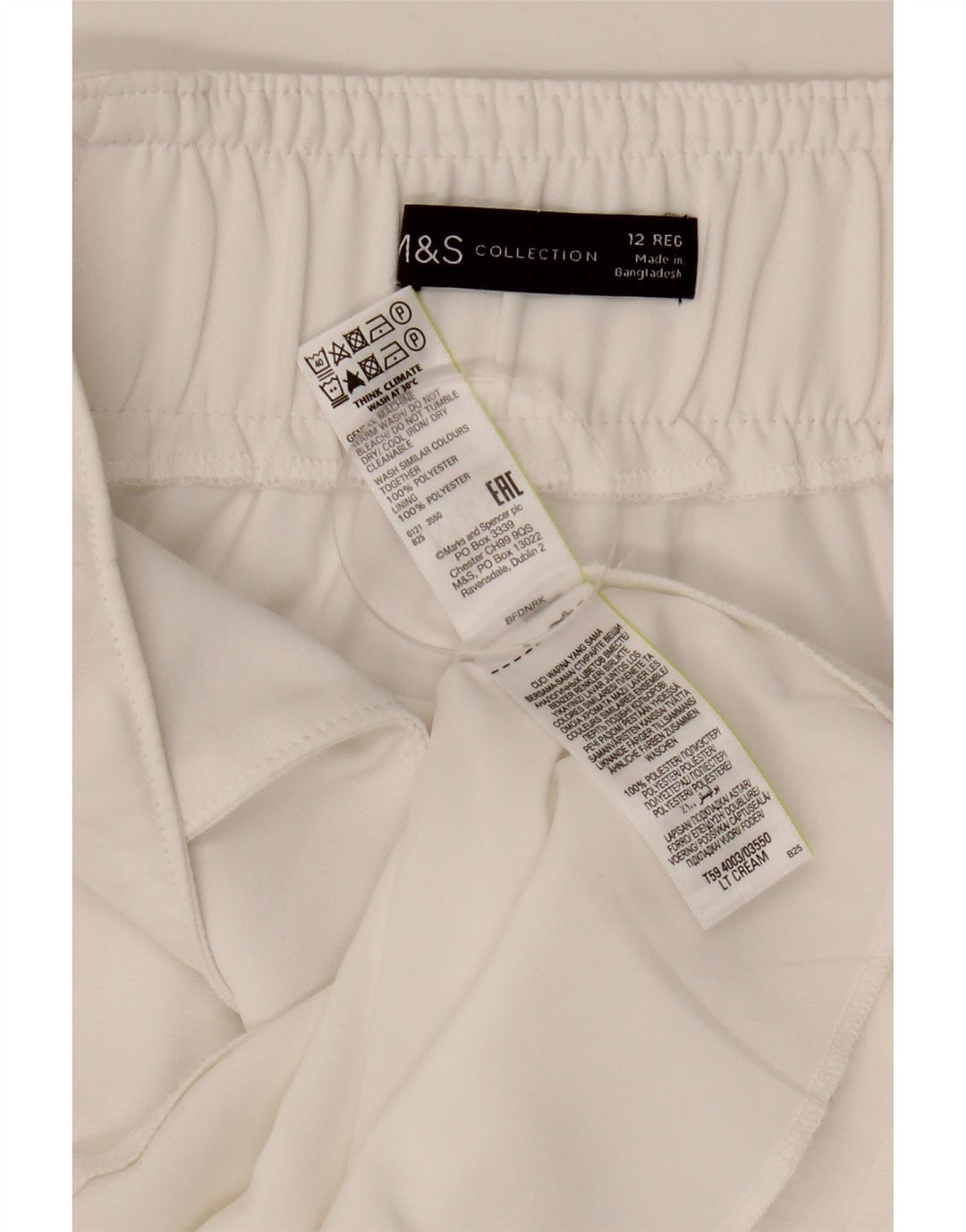 MARKS & SPENCER Jupe droite pour femme UK 12 Medium W30 Blanc Polyester