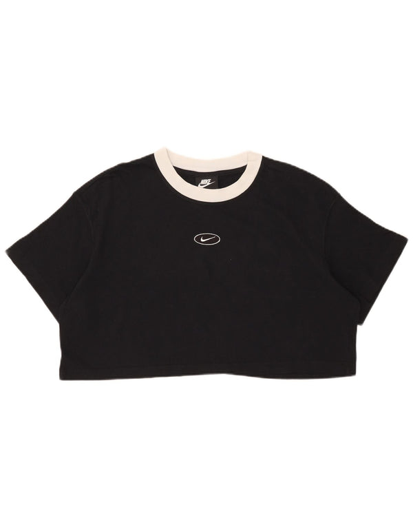 Nike T-shirt court surdimensionné pour femme UK 14 Noir moyen