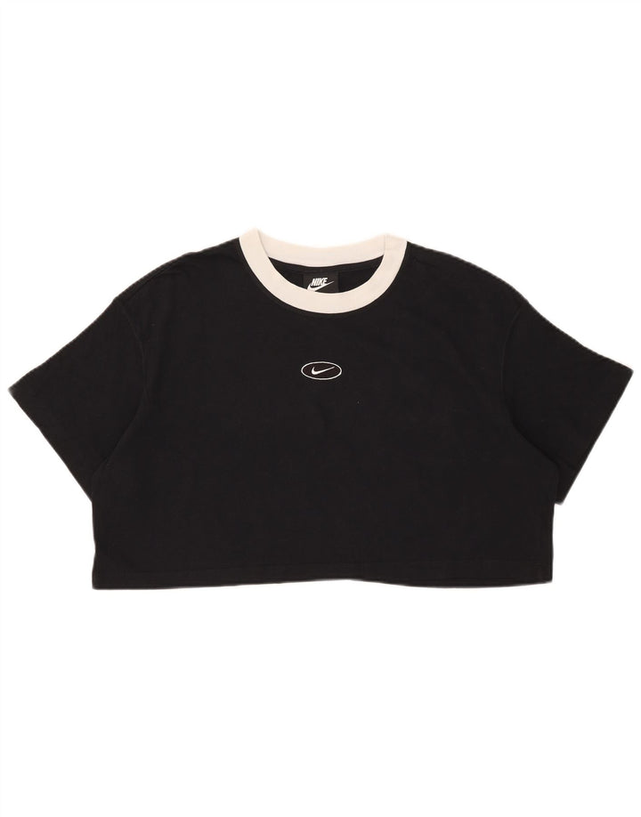 Nike T-shirt court surdimensionné pour femme UK 14 Noir moyen