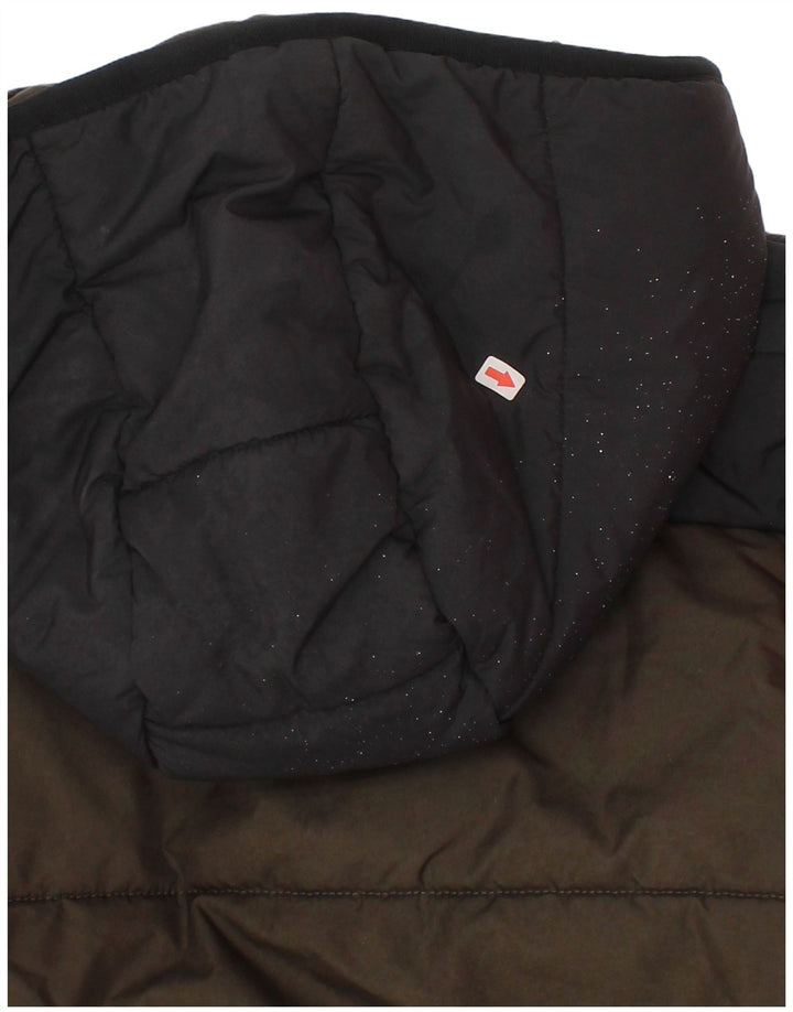 Adidas Veste matelassée à capuche pour garçon 9-10 ans Kaki Colourblock Polyester