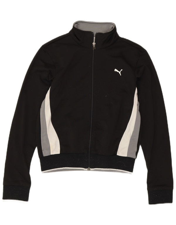 PUMA Veste de survêtement pour femme UK 8 Small Noir Colorblock Polyester