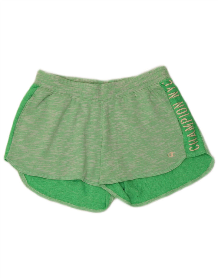 CHAMPION Short de sport graphique pour femme UK 6 XS Vert moucheté en polyester