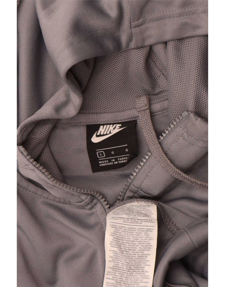 Nike Pull à capuche zippé graphique pour homme en polyester color block - Grand gris