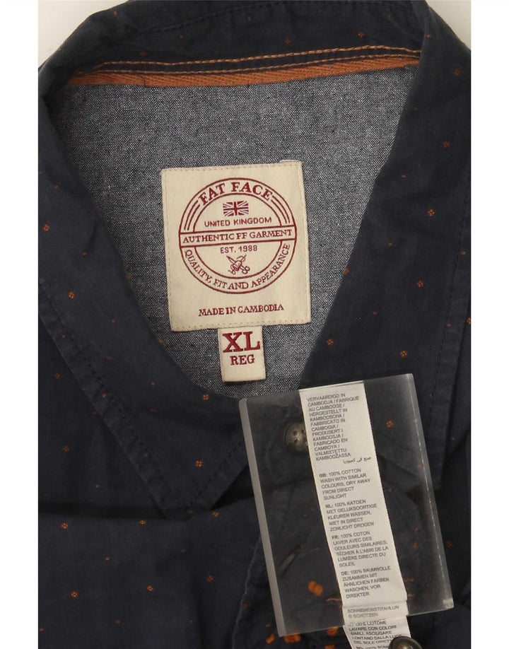 Chemise Regular Fit Homme Fat Face XL Coton Taché Bleu Marine