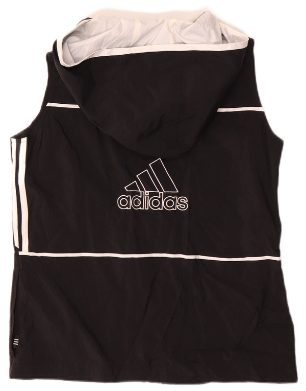 Adidas Veste de survêtement sans manches graphique pour femme UK 10 Petit Noir