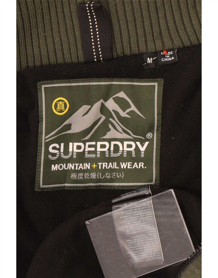 Superdry Veste coupe-vent à capuche pour femme UK 14 Medium Kaki Polyester