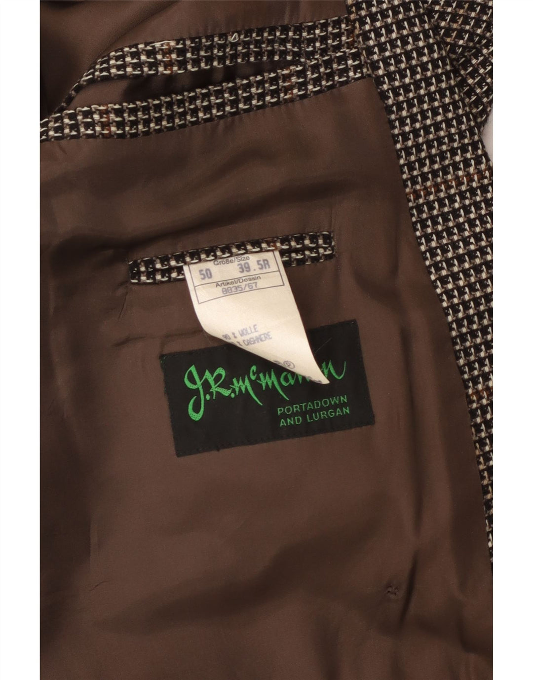 vintage Homme Double Breasted Blazer Veste IT 50 Grande laine à carreaux marron