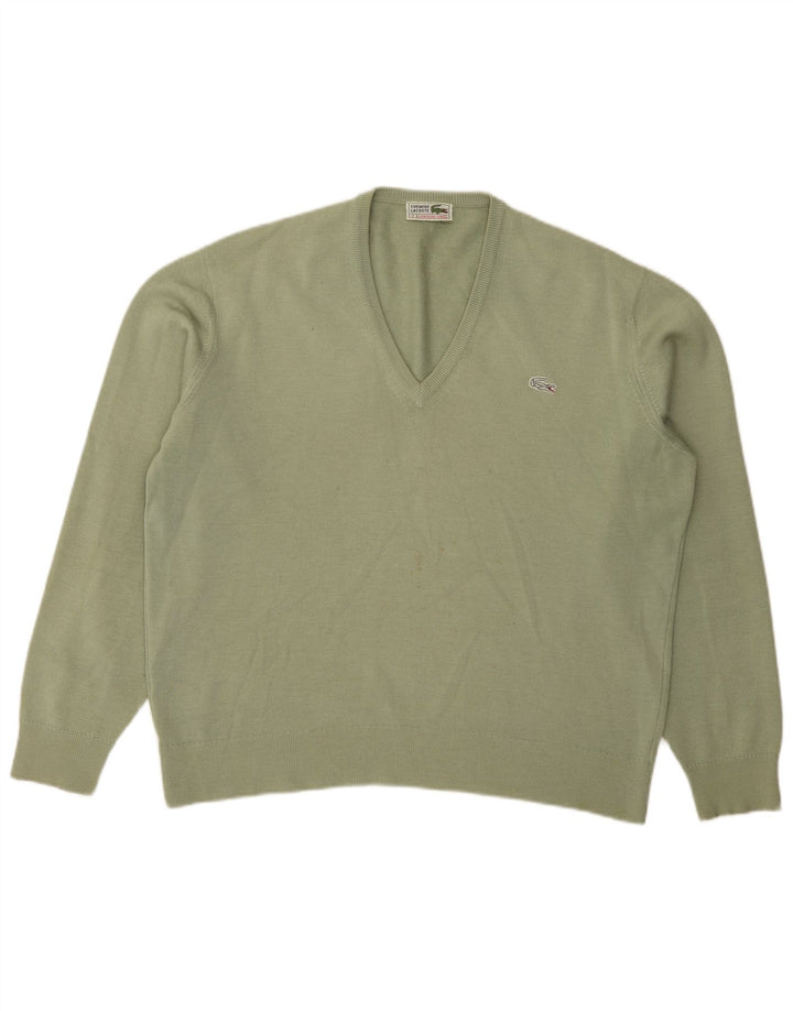 Lacoste Pull col V pour homme Taille 7 2XL Vert