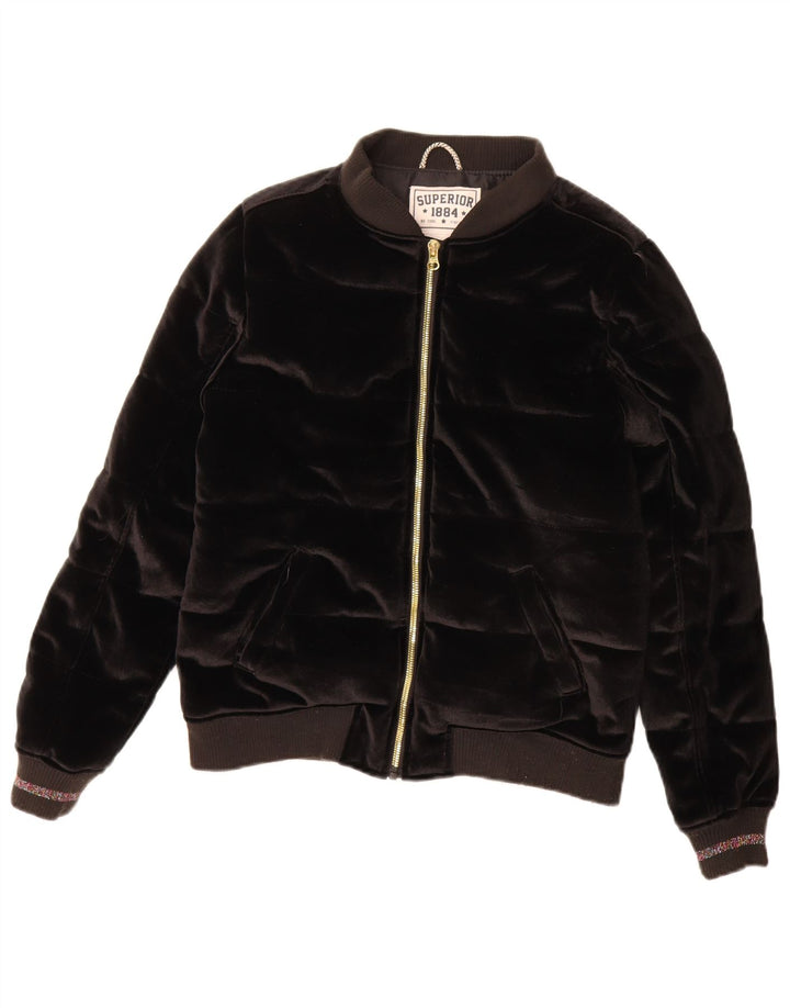 Superior Veste matelassée en velours pour fille 13-14 ans Noir Polyester