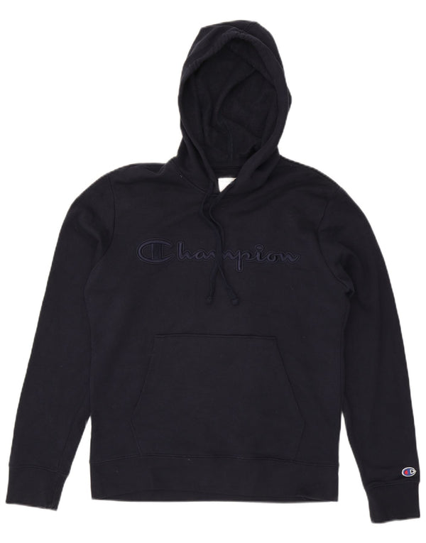 Champion Pull à capuche graphique pour homme Petit coton bleu marine