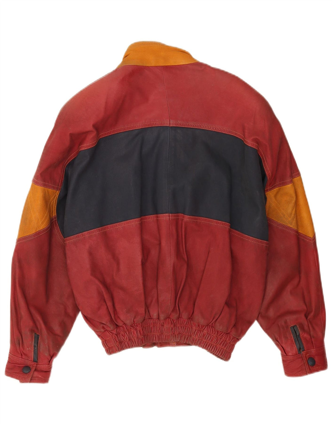 Toskana Veste en cuir pour homme UK 38 Cuir color block rouge moyen