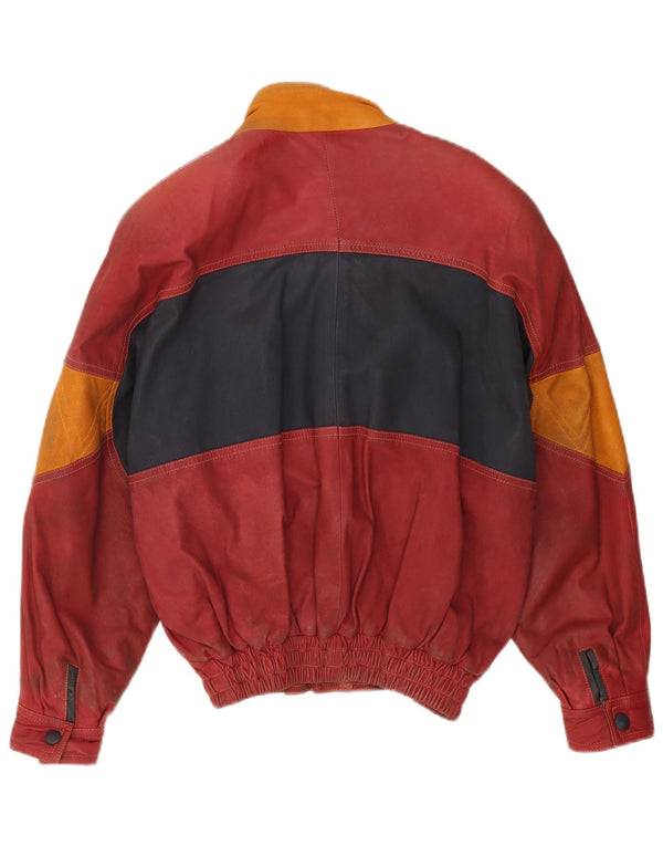 Toskana Veste en cuir pour homme UK 38 Cuir color block rouge moyen