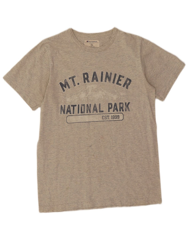 Champion T-Shirt Graphique Homme Petit Gris Moucheté Coton