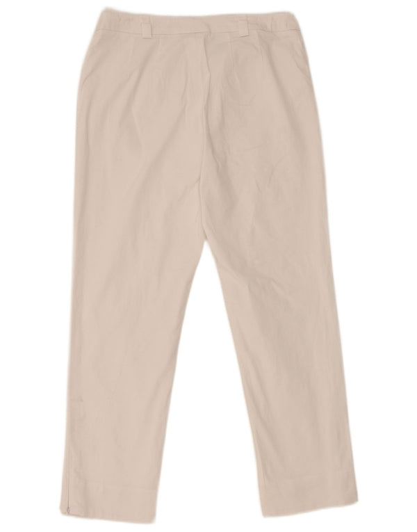 Max Mara Womens Cropped Trousers UK 10 Small W28 L23 White Cotton